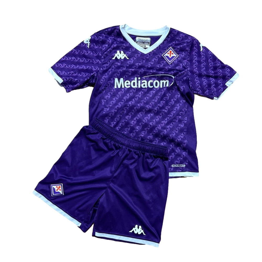Kappa Official Soccer Jersey + Shorts Kit Italia Fiorentina Team Boys Size 10
